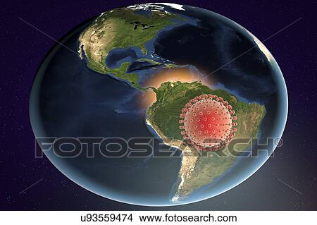 Picture - "Zika virus in Brazil, illustration". Fotosearch