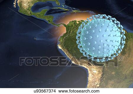 Picture - "Zika virus in Brazil, illustration". Fotosearch