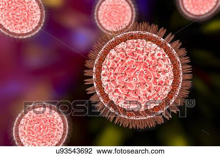 Stock Image - "Zika viruses, illustration". Fotosearch