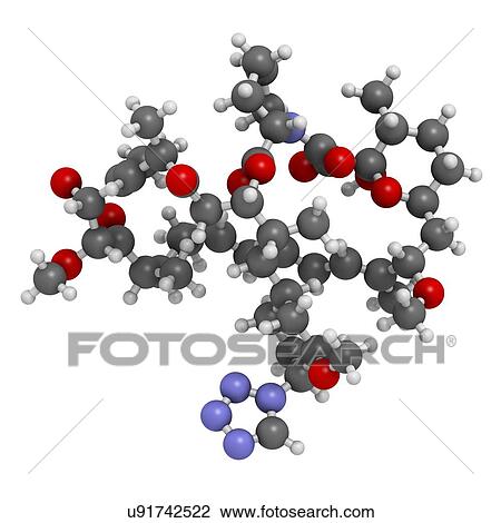 Stock Image - Zotarolimus immunosuppressant molecule. Fotosearch