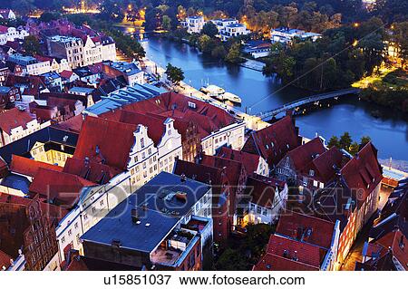 Aerial view of Lubeck Lubeck, Schleswig-Holstein, Germany View Large Photo Image Stock Photo - Aerial view of Lubeck Lubeck, Schleswig-Holstein, Germany. Fotosearch