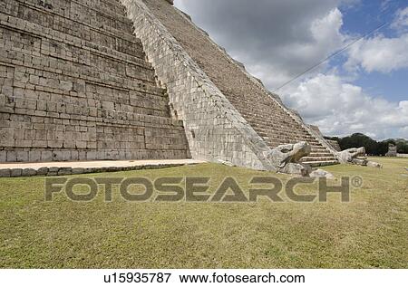 Ancient Mayan pyramid of Kukulkan View Large Photo Image Stock Photo - Ancient Mayan pyramid of Kukulkan. Fotosearch