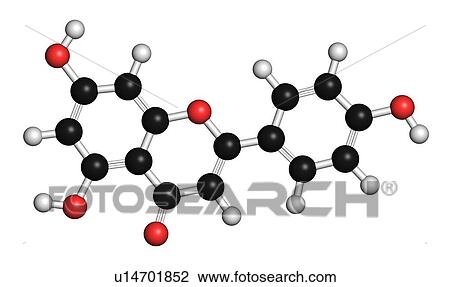Stock Image - Apigenin dye molecule, illustration. Fotosearch