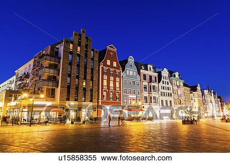 Stock Photography - Architecture of Old Town in Rostock Rostock, Mecklenburg-Vorpommern, Germany. Fotosearch