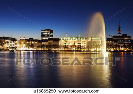 Stock Image - Architecutre by Binnenalster in Hamburg Hamburg, Germany. Fotosearch