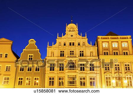 Stock Image - Architecutre of Rostock Rostock, Mecklenburg-Vorpommern, Germany. Fotosearch