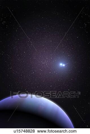 Stock Photo - Artwork of Methuselah, the Genesis Planet. Fotosearch