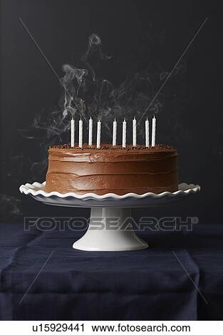 Stock Image - Birthday chocolate cake. Fotosearch