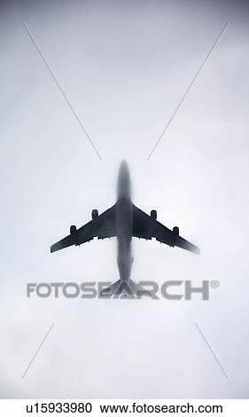 Stock Image - Boeing 747 in flight. Fotosearch