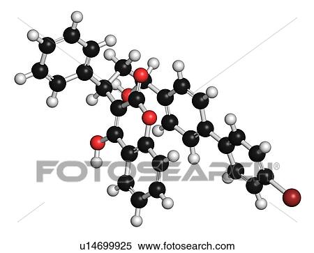 Stock Photography - Bromadiolone molecule, illustration. Fotosearch
