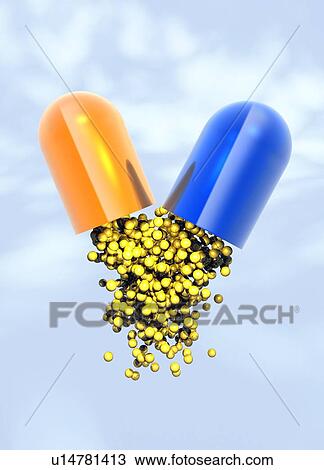 Capsule opening to reveal contents View Large Photo Image Stock Image - Capsule opening to reveal contents. Fotosearch