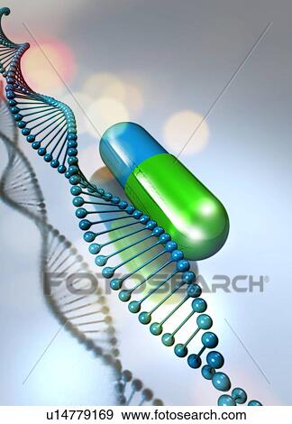 Stock Photo - Capsule with DNA. Fotosearch