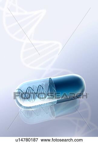 Stock Photo - Capsule with DNA. Fotosearch