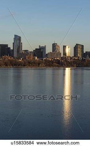 Charles river and downtown district at sunset View Large Photo Image Picture - Charles river and downtown district at sunset. Fotosearch