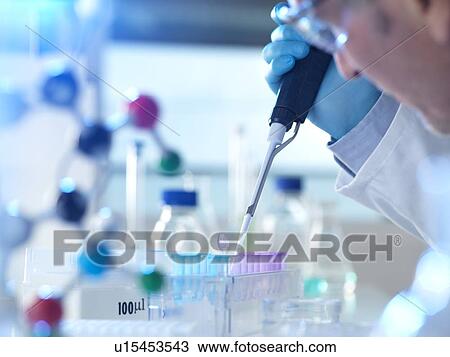 Stock Image - Chemical research. Fotosearch
