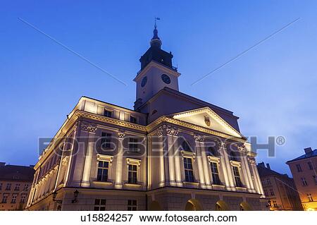 Stock Photo - City Hall on Main Square in Kalisz Kalisz, Greater Poland, Poland. Fotosearch