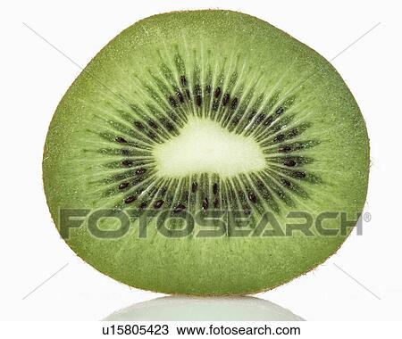Stock Image - Cross section of kiwi. Fotosearch