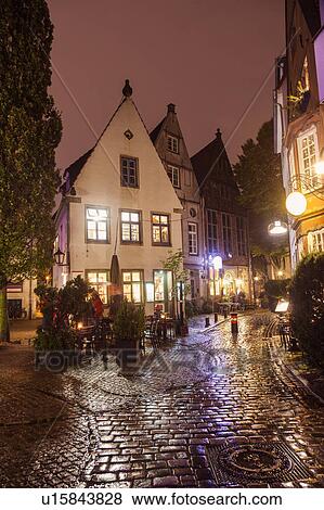 Stock Photo - Der Schnoor - Old architecutre of Bremen Bremen, Germany. Fotosearch