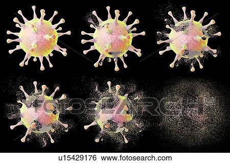 Destruction of a virus, illustration View Large Photo Image Stock Photograph - Destruction of a virus, illustration. Fotosearch
