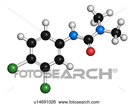 Stock Photograph - Diuron herbicide molecule, illustration. Fotosearch
