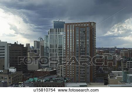 Picture - Downtown district against sky. Fotosearch