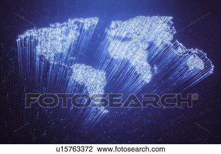 Fibre optic world map, illustration View Large Photo Image Stock Image - Fibre optic world map, illustration. Fotosearch