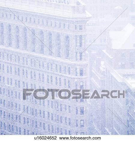 Stock Image - Flatiron building in winter. Fotosearch