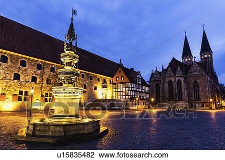 Stock Image - Fountain on Altstadtmarkt in Braunschweig Braunschweig (Brunswick), Lower Saxony, Germany. Fotosearch