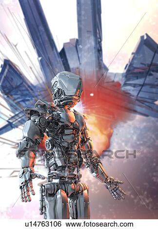 Stock Photograph - Futuristic robot. Fotosearch