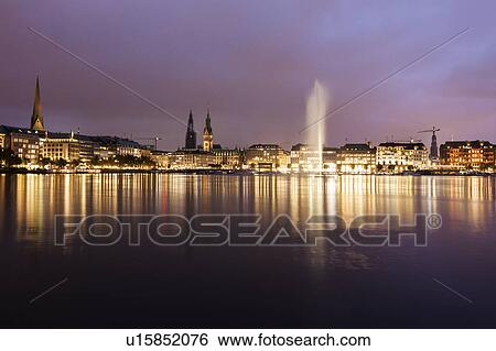 Hamburg architecture by Binnenalster Hamburg, Germany View Large Photo Image Stock Photograph - Hamburg architecture by Binnenalster Hamburg, Germany. Fotosearch