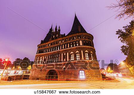 Stock Photo - Holstentor in Lubeck Lubeck, Schleswig-Holstein, Germany. Fotosearch