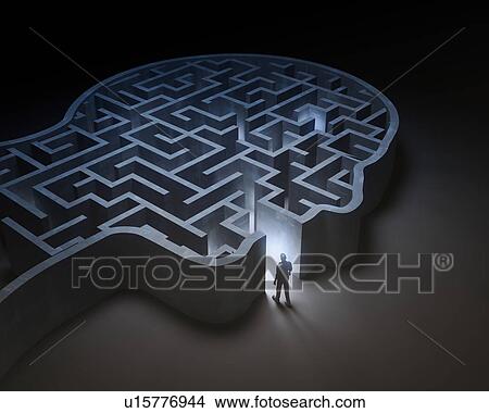 Human head in shape of maze, illustration View Large Photo Image Picture - Human head in shape of maze, illustration. Fotosearch