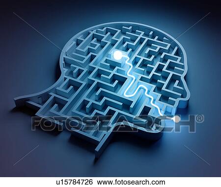 Stock Photograph - Human head in shape of maze, illustration. Fotosearch