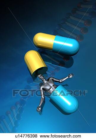 Stock Photo - Human in capsule. Fotosearch