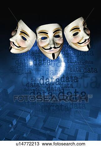 Stock Image - Internet activist masks. Fotosearch