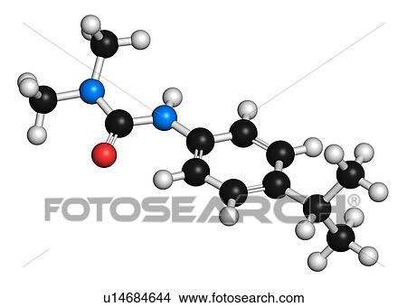 Picture - Isoproturon molecule, illustration. Fotosearch