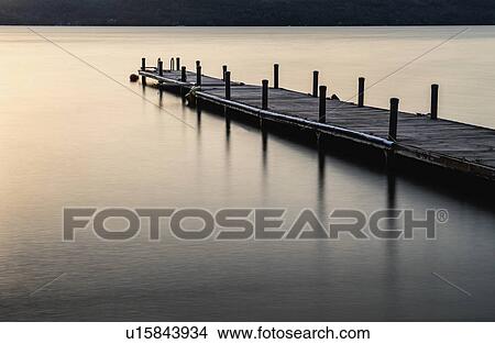 Picture - Jetty on lake George in Adirondack region. Fotosearch