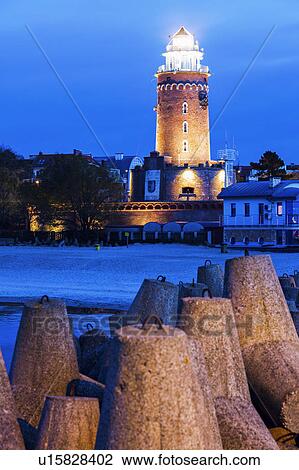 Stock Image - Kolobrzeg Lighthouse Kolobrzeg, West Pomerania, Poland. Fotosearch