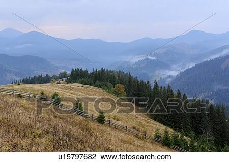 Stock Image - Landscape with mountains. Fotosearch
