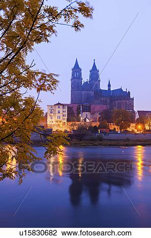 Stock Image - Magdeburg Cathedral Magdeburg, Lower Saxony, Germany. Fotosearch