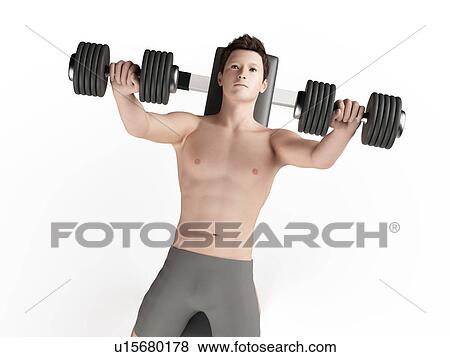 Stock Photo - Man doing bench press exercise. Fotosearch