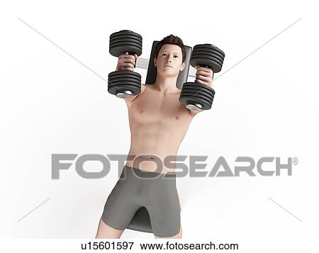Man using hand weights View Large Photo Image Stock Photo - Man using hand weights. Fotosearch