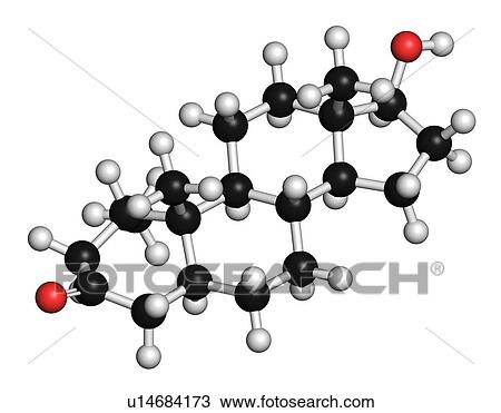 Stock Image - Mesterolone molecule, illustration. Fotosearch