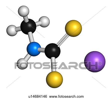 Stock Photograph - Metam sodium molecule, illustration. Fotosearch