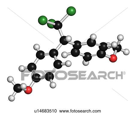 Stock Image - Methoxychlor molecule, illustration. Fotosearch