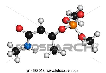 Stock Image - Monocrotophos molecule, illustration. Fotosearch