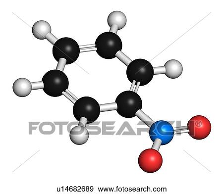 Stock Photo - Nitrobenzene molecule, illustration. Fotosearch