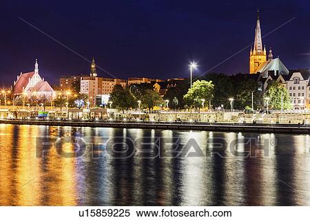 Old architecture of Szczecin at night Szczecin, West Pomeranian, Poland View Large Photo Image Stock Photography - Old architecture of Szczecin at night Szczecin, West Pomeranian, Poland. Fotosearch