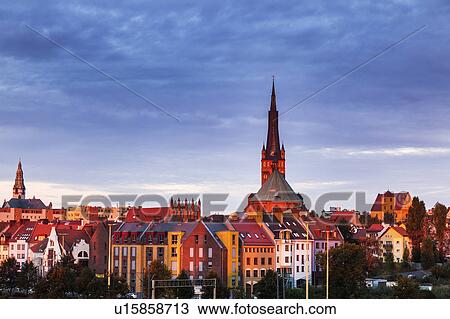 Stock Image - Old architecture of Szczecin Szczecin, West Pomeranian, Poland. Fotosearch