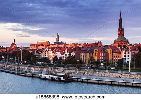 Stock Photo - Old architecture of Szczecin Szczecin, West Pomeranian, Poland. Fotosearch